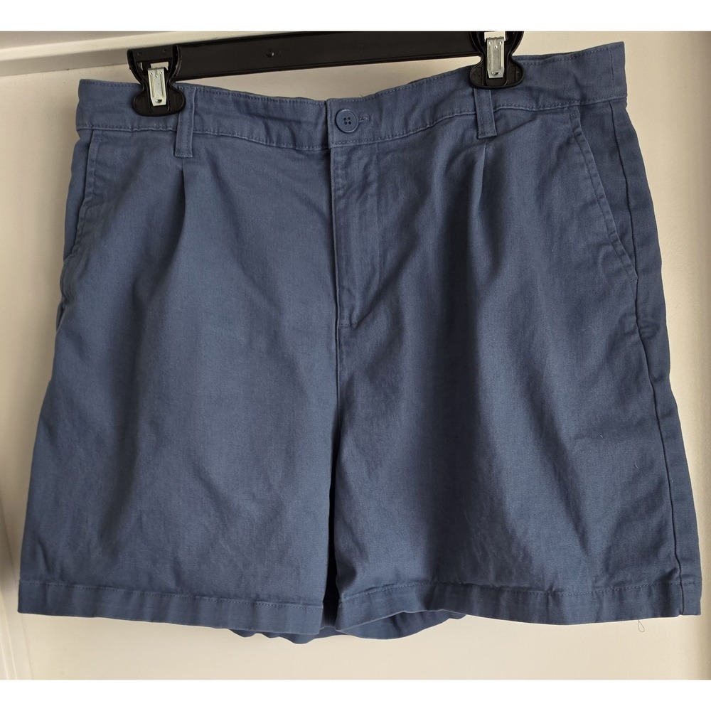 Banana Republic Shorts Women 14 Casual Blue Cotton Chino Bermuda Slim Fit